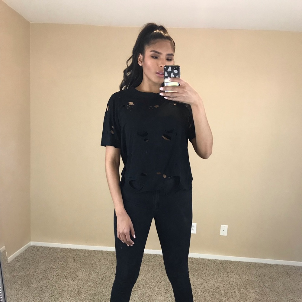 Destressed Black top